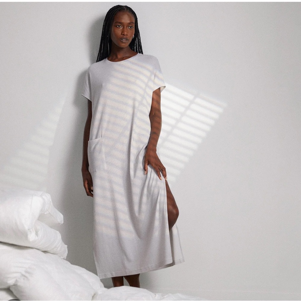 lunya Cooldown Pima Cotton Midi Dress / nightgown - Picture 3 of 7